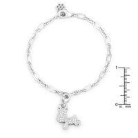 Thumbnail for Rudy 0.25ct CZ Rhodium Reindeer Charm Bracelet