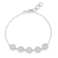 Thumbnail for Carol 0.8ct CZ Rhodium Pave Disc Bracelet