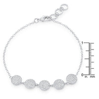 Thumbnail for Carol 0.8ct CZ Rhodium Pave Disc Bracelet