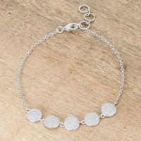 Thumbnail for Carol 0.8ct CZ Rhodium Pave Disc Bracelet