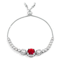 Thumbnail for Ruby Red and Clear Graduated CZ Bolo Style Tennis Bracelet