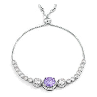 Thumbnail for Graduated Lavender & Clear CZ Bolo Style Tennis Bracelet