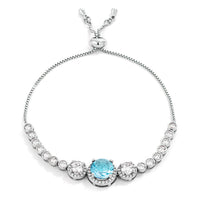 Thumbnail for Graduated Light Aqua & Clear CZ Bolo Style Tennis Bracelet