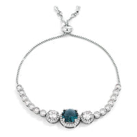 Thumbnail for Adjustable Rhodium Plated Graduated CZ Bolo Style Tennis Bracelet