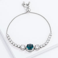 Thumbnail for Adjustable Rhodium Plated Graduated CZ Bolo Style Tennis Bracelet