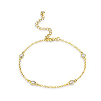 Thumbnail for 1ct Gold Plated Clear CZ Round Bezel Saturn