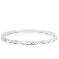 Thumbnail for Simple Rhodium Plated Finish Crystal Bangle