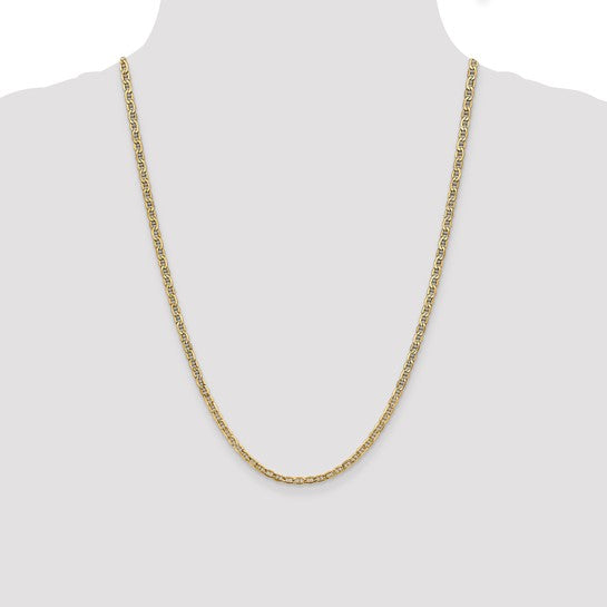 14karat 3.2mm Semi-Solid Anchor Chain
