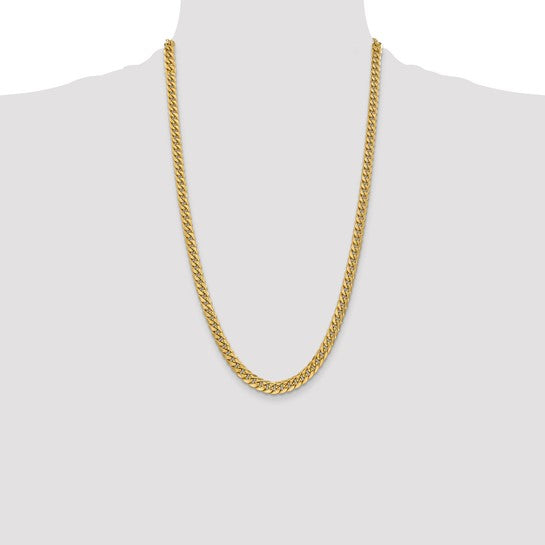 14karat 6mm Semi-Solid Miami Cuban Chain