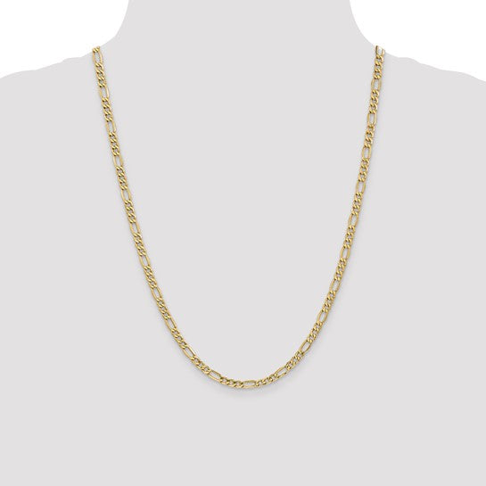 14-Karat 4.2mm Semi-Solid Figaro Chain - 24"