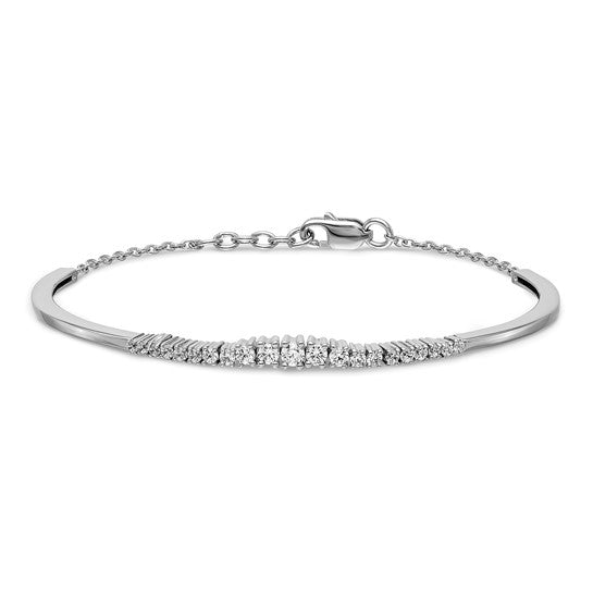 14-karat Graduated Lab Grown Diamond SI1/SI2, G H I, Bangle Bracelet