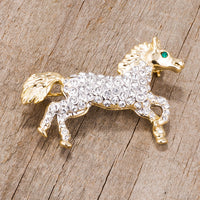Thumbnail for Two-Tone Horse Brooch with Crystals