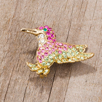 Thumbnail for Multicolor Pink Humming Bird Brooch With Crystals