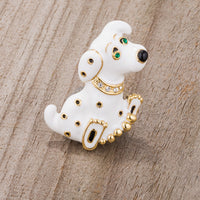 Thumbnail for White Dalmatian Brooch With Crystals