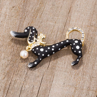 Thumbnail for Black Dachshund Brooch With Crystals