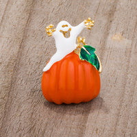 Thumbnail for Pumpkin And Ghost Brooch With Crystals