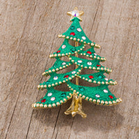 Thumbnail for Christmas Tree Brooch With Crystals