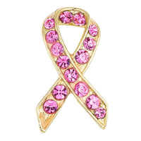 Thumbnail for 18K Plated Pink Crystal Awareness Pin