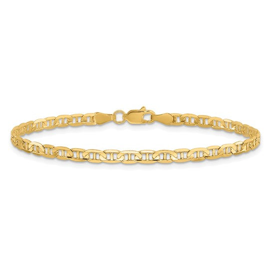 14karat 3mm Concave Anchor Chain