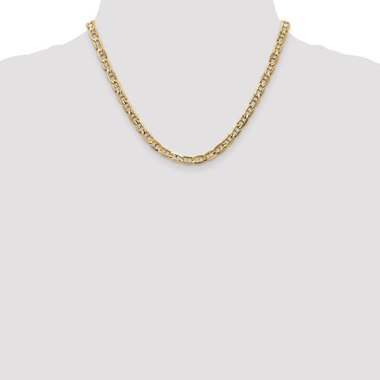 14karat 5.25mm Concave Anchor Chain
