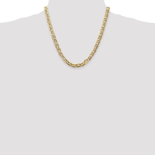 14karat 7mm Concave Anchor Chain