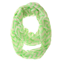 Thumbnail for Zig Zag Neon Green Infinity Scarf