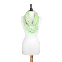 Thumbnail for Zig Zag Neon Green Infinity Scarf