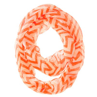 Thumbnail for Zig Zag Neon Orange Infinity Scarf