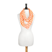 Thumbnail for Zig Zag Neon Orange Infinity Scarf