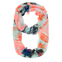 Thumbnail for Shira Pink Zebra Infinity Scarf With Tassle Fringe