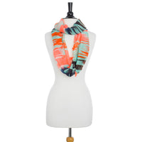 Thumbnail for Shira Pink Zebra Infinity Scarf With Tassle Fringe