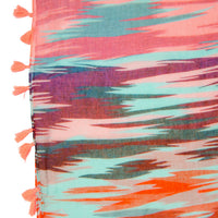 Thumbnail for Shira Pink Zebra Infinity Scarf With Tassle Fringe