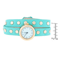Thumbnail for Mint Round Studded Wrap Watch