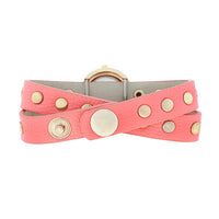 Thumbnail for Pink Round Studded Wrap Watch