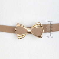 Thumbnail for Taupe Bowtie Belt With Gold Trim