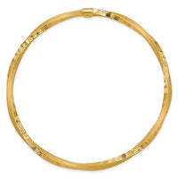 Thumbnail for 14karat 3mm Satin Finish Diamond-cut Twist Slip-on Bangle