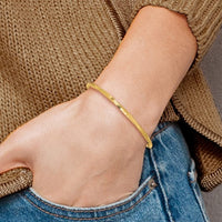 Thumbnail for 14karat 3mm Satin Finish Diamond-cut Twist Slip-on Bangle