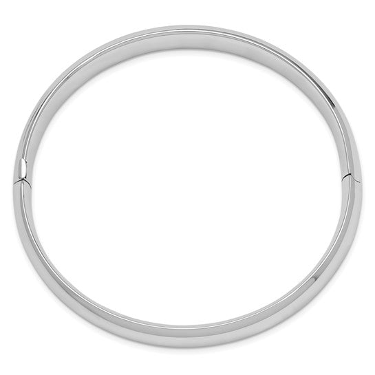 14karat White Gold High Polished 10.00mm Hinged Bangle