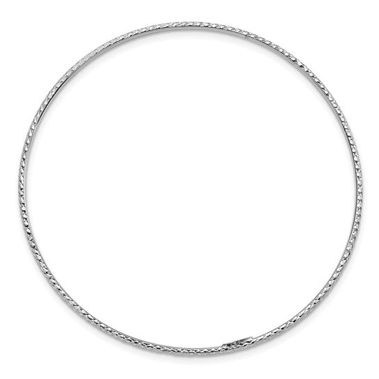 14karat 1.5mm White Gold Diamond-Cut Slip-on Bangle Bracelet