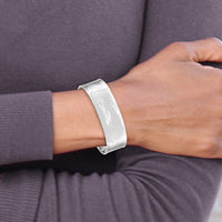 Thumbnail for 14karat White Gold 19mm Hammered Polished Cuff Bangle