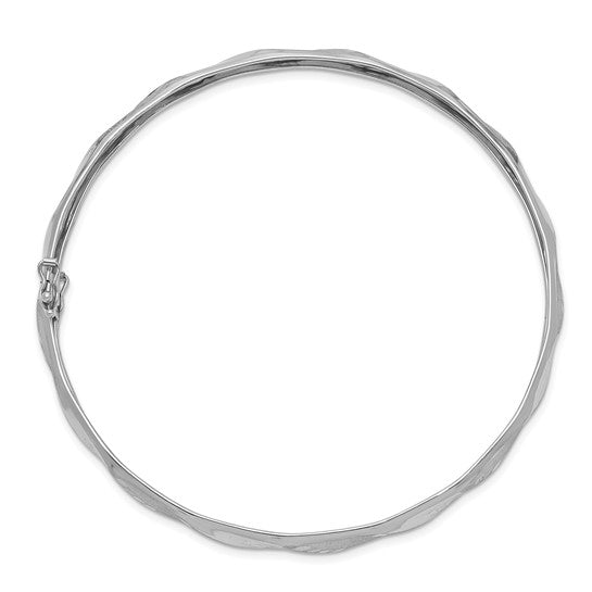 14karat White Gold Polished Satin D/C Flexible Bangle