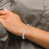 Thumbnail for 14karat White Gold Polished Satin D/C Flexible Bangle