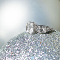 Thumbnail for Rhodium Plated CZ Split Design Ring