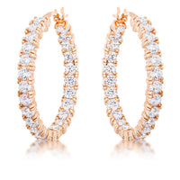 Thumbnail for Rose Gold Plated CZ Hoop Earrings
