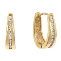 Thumbnail for Elegant Goldtone Finish Cubic Zirconia Hoop Earrings