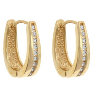 Thumbnail for Elegant Goldtone Finish Cubic Zirconia Hoop Earrings