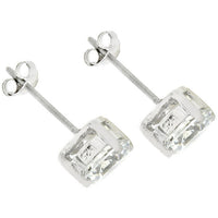 Thumbnail for Clear Silver Round Studs 6.25 MM Earrings