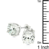 Thumbnail for Clear Silver Round Studs 6.25 MM Earrings