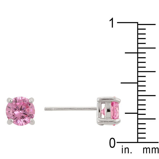 Pink Cubic Zirconia Stud Earrings