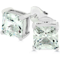 Thumbnail for Sterling Silver Princess Cut Stud Earrings